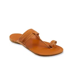 House of Pataudi Men Leather Kolhapuri Chappal image 3