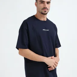 RHINO CULT Round Neck Drop-Shoulder Sleeves Oversized Cotton T-shirt image 4