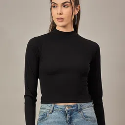 R.Code by The Roadster Life Co. Women High Neck Ribbed Top-picture-41