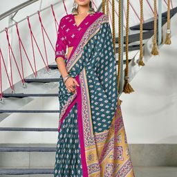LeeliPeeri Designer Ethnic Motifs Block Print Saree-picture-20
