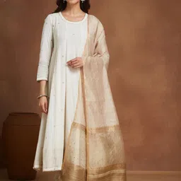 Fabindia Floral Woven Design Dupatta With Zari-picture-34