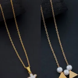SZN Set Of 2 Gold-Plated Enamelled Minimal Chains-image-9