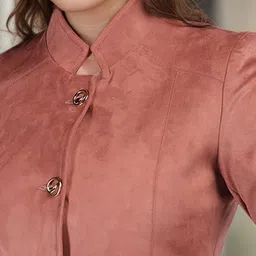 Chemistry Women Regular Fit Stand Collar Single-Breasted Pea Coat image 3