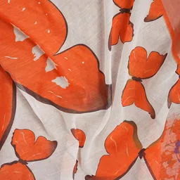 all about you Floral Zari Pure Linen Tussar Saree image 5