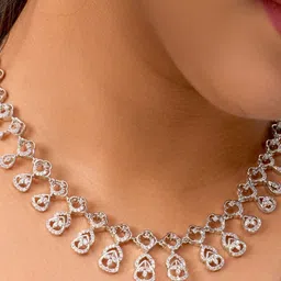 IMITATION BAZAAR Silver-Plated Stone-Studded Jewellery Set image 2