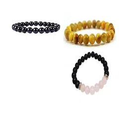 Divine souvenirs Unisex Set Of 3 Artificial Beaded Elasticated Bracelets-picture-33