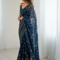Ekasya Saraswati33 Ethnic Motifs Woven Design Saree with Blouse Piece image 3