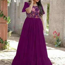 GADHESARIYA Purple Georgette Dresses-picture-15