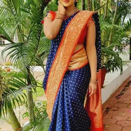 VILLE FASHION Woven Design Zari Kanjeevaram Saree-picture-39