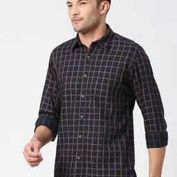 SNX Checked Spread Collar Tailored Fit Casual Shirt image 4