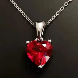 Zarkan Sterling Silver Rhodium Plated Cubic Zirconia Studded Heart Pendant With Chain-picture-17
