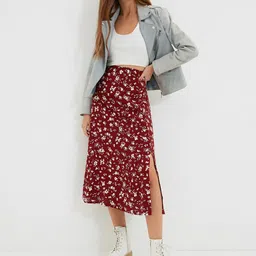 Trendyol Floral Printed A-Line Midi Skirt image 5