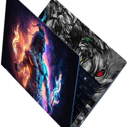 Anweshas Full Body Laptop Skin Sticker - Lord Shiva Fire Art Purple Black Shaded Self Adhesive Vinyl Laptop Decal 15.6-picture-39