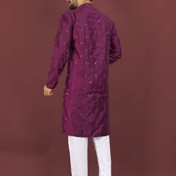krm Men Embroidered Viscose Rayon Straight Kurta image 2