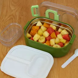 vsell Bento Stainless Steel Airtight Lunch Box, Secure Lock, Food Separator 3 Containers Lunch Box image 5