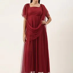 U&F Net Flared Sleeves Maxi Dress-picture-21