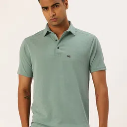 FIFTY TWO Self-Design Polo Collar Dri-FIT Training T-shirt-image-1