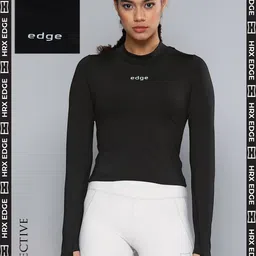 HRX By Hrithik Roshan EDGE Women Jet Black Rapid-Dry Brand Carrier T-shirts-picture-11