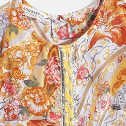 Readiprint Fashions Floral Printed Empire Gotta Patti Pure Cotton Kurta With Sharara image 5