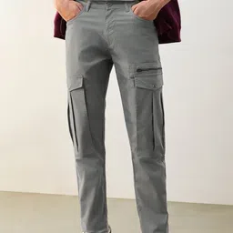 NOBERO Men Tapered Fit Cargos Trousers-picture-41