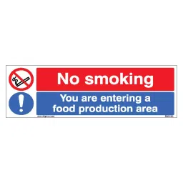 SUNSIGNS  No Smoking, You Are Entering A Food Production Area Signages Size 600x200 mm HP Print + Vinyl, SN0161-picture-27