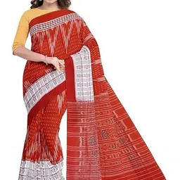 COTTONSILK & KHANDUAPATA Woven Design Pure Cotton Handloom Sambalpuri Saree image 4