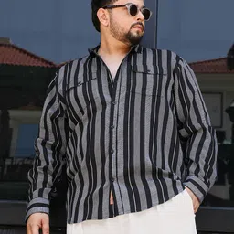 Instafab Plus Men Plus Size Comfort Striped Relaxed Fit Casual Shirt-picture-26