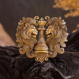 COSA NOSTRAA Men Twin Lions Crest Statement Brooch-picture-22