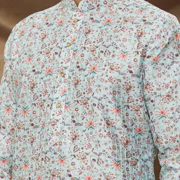 Samyukta Singhania Men Floral Printed Regular Kurta with Trousers image 2