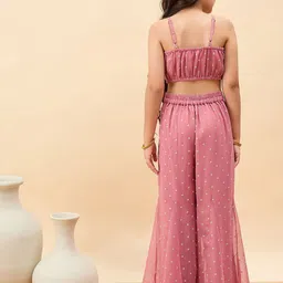 Stylo Bug Girls Printed Top With Palazzos & Shrug image 3