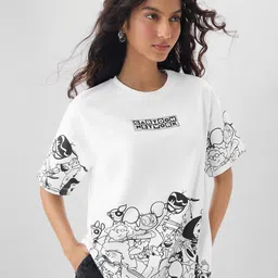 The Souled Store Women Cartoon Network Conversational Printed Pure Cotton T-shirt image 3
