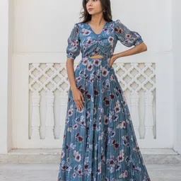 Kohsh Floral Printed Georgette Maxi Dress-picture-33