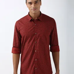 Peter England Men Spread Collar Floral Printed Cotton Slim Fit Casual Shirt-image-30