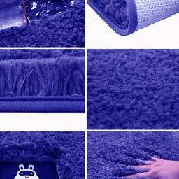 RJVT Blue Microfibre 1400 GSM Bath Rugs image 3