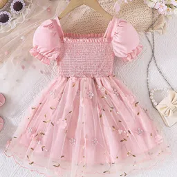 INCLUD Girls Floral Print Puff Sleeve Fit & Flare Dress-picture-29