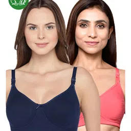 Inner Sense Organic Cotton Pack Of 2 Solid Antimicrobial Soft Feeding Bras - Multi Colour-image-58