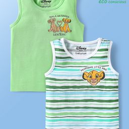 Babyoye Disney Single Jersey Knit Sleeveless Vests With Lion King Graphics Pack of 2 - Multicolor-picture-36