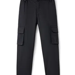 Pine Kids Cotton Elastane Full Length Solid Trouser - Black-picture-19