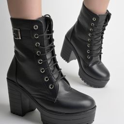 Shoetopia Solid Lace Ups Boots - Black-picture-11