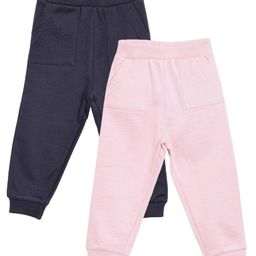 The Mom Store Cotton Knit Pack Of 2 Solid Sweatpants - Pink & Navy Blue-picture-7