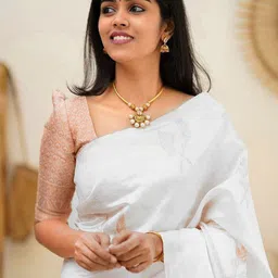 SANISA Woven Design Silk Blend Handloom Saree image 4