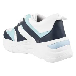 Shoetopia Colour Blocked Sneakers - Navy Blue & White image 3