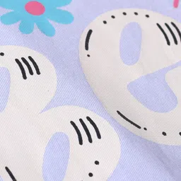 Tango Single Jersey Knit Half Sleeves Top with Text Print - Sky Blue image 3