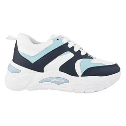 Shoetopia Colour Blocked Sneakers - Navy Blue & White image 4