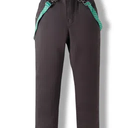 Dapper Dudes Full Sleeves Typography Printed Shirt & Pant Set With Suspender & Bow - Green image 3