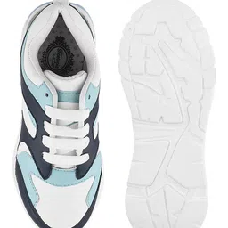 Shoetopia Colour Blocked Sneakers - Navy Blue & White image 5