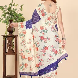 J 6 DESIGNER Floral Printed Saree image 2