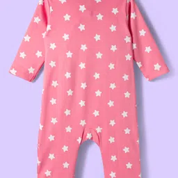 Babyhug Disney Interlock Knit Full Sleeve Rompers with Heart Minnie & Mickey Mouse Graphics Pack of 3 - Pink & White image 5