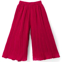 Babyhug Georgette Woven Half Sleeves Kurta Palazzo Set With Sequin Detailing & Dupatta - Dark Pink image 5