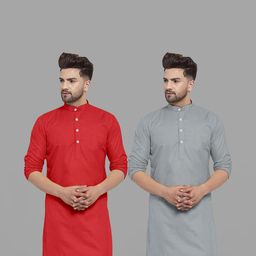 VS MALL Men Grey Kurtas-picture-49